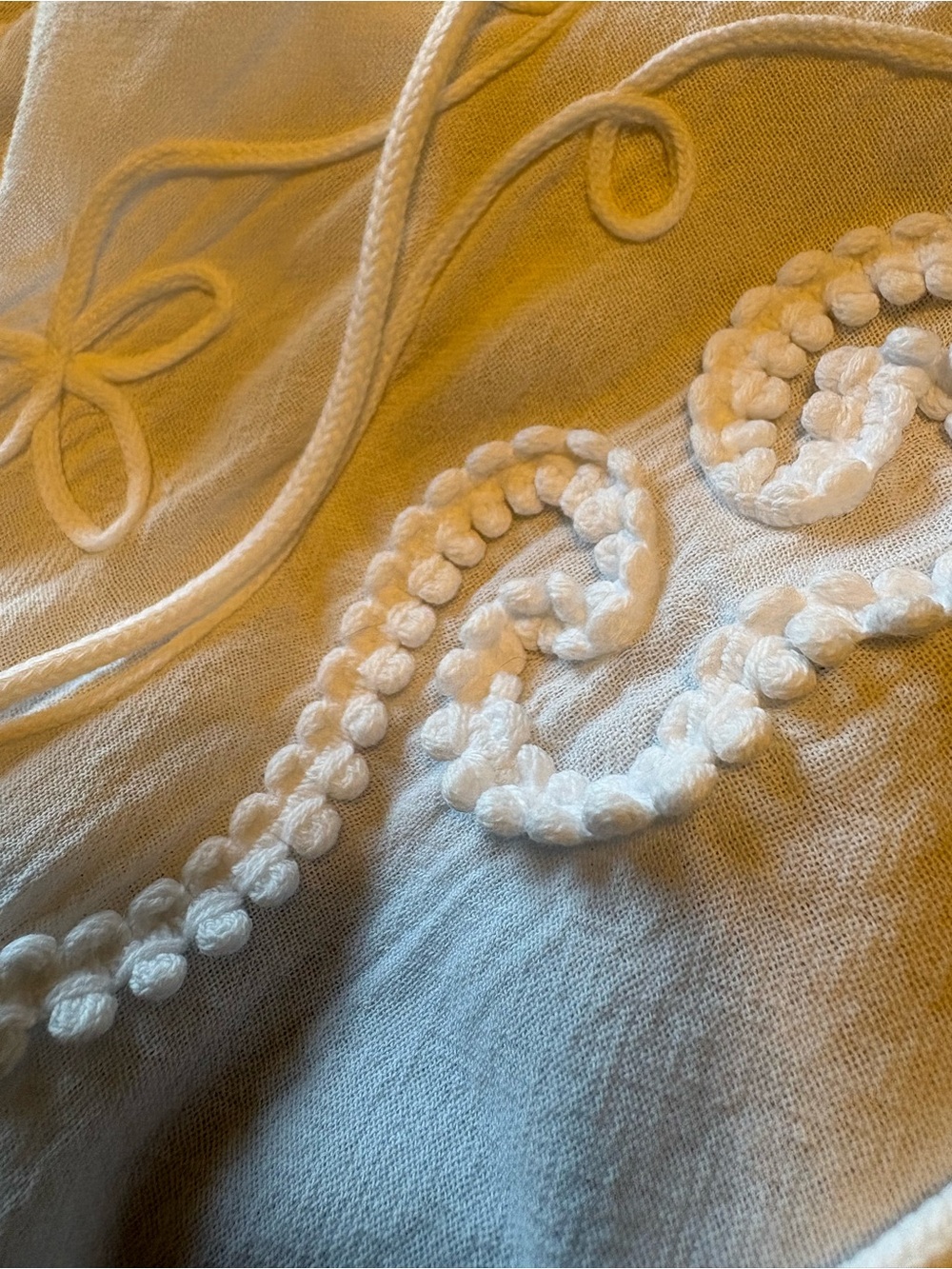 Soft Surroundings White Cotton Peasant Blouse Sz L - Picture 8 of 13